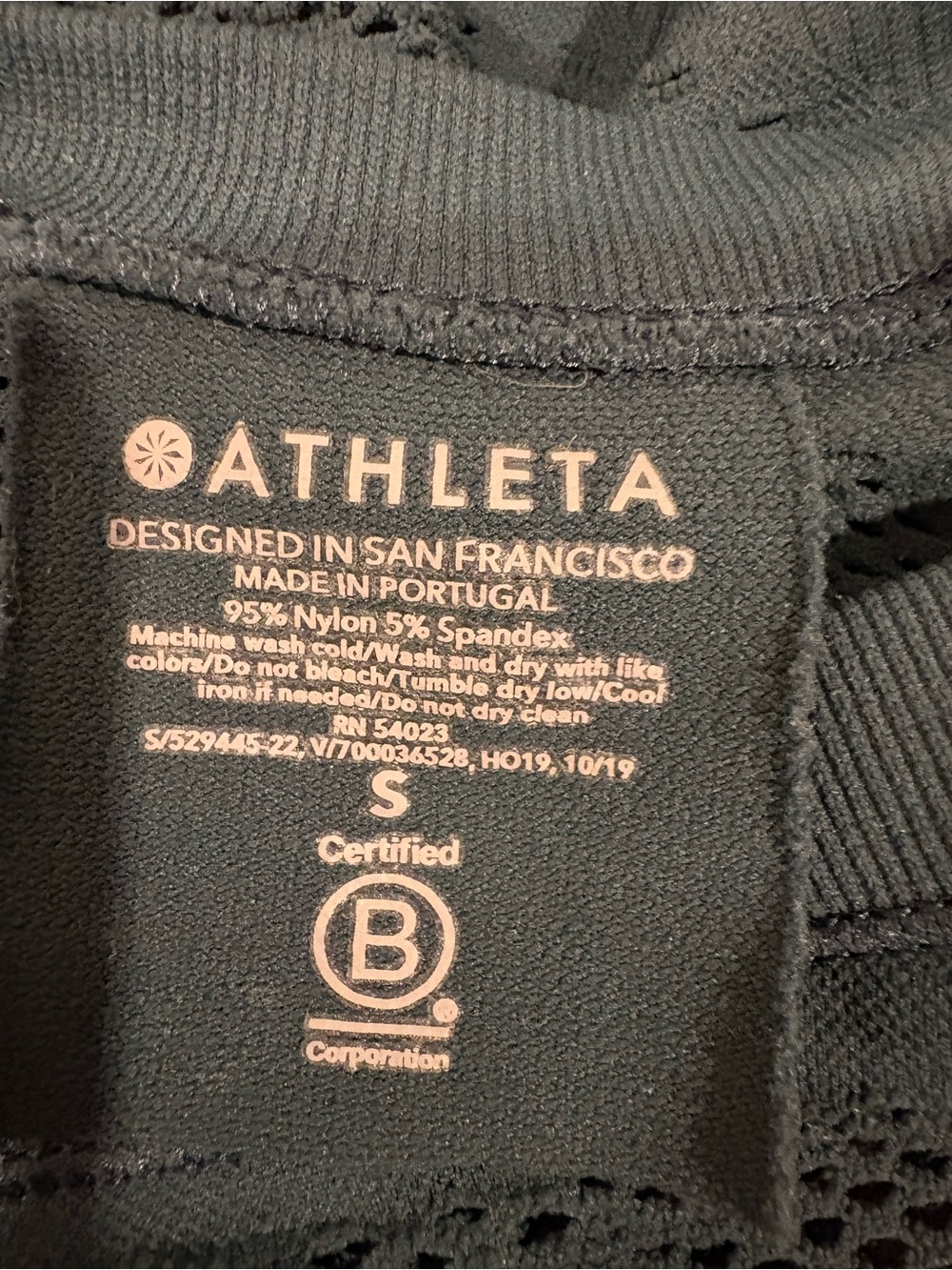 Athleta Oxygen Top Small Nordic Teal Seamless Mesh Long Sleeve Workout Shirt - Picture 2 of 6
